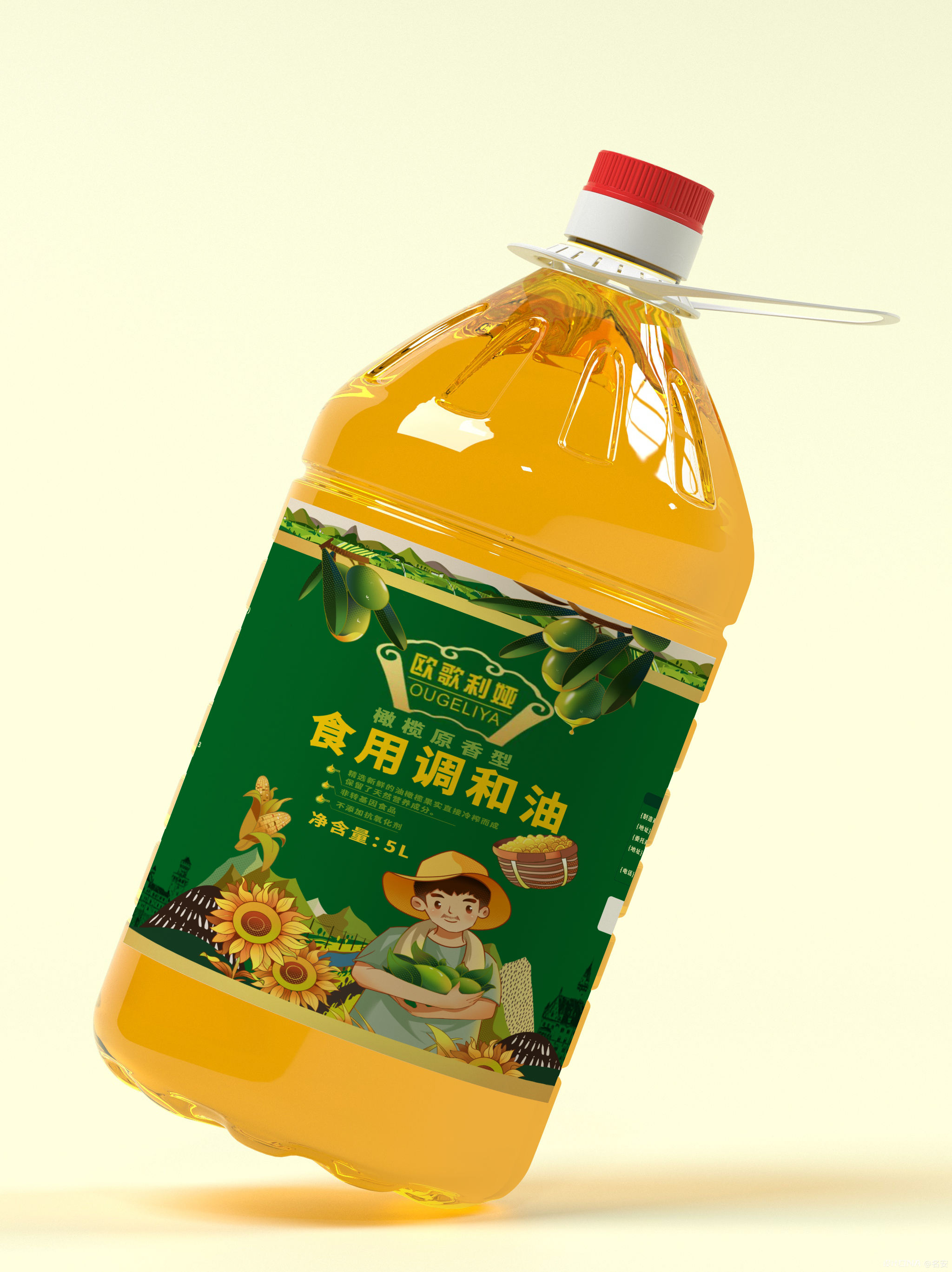 橄榄油瓶贴包装设计 图2