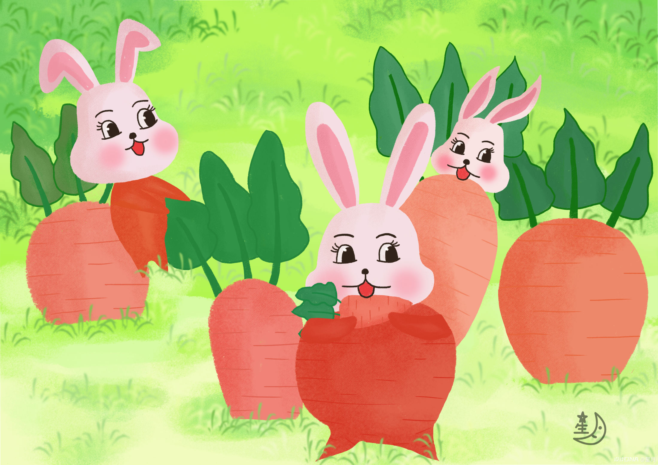 手繪卡通兔子可愛胡蘿蔔動態gif元素, 手繪, 卡通, 可愛素材圖案，PSD和PNG圖片免費下載