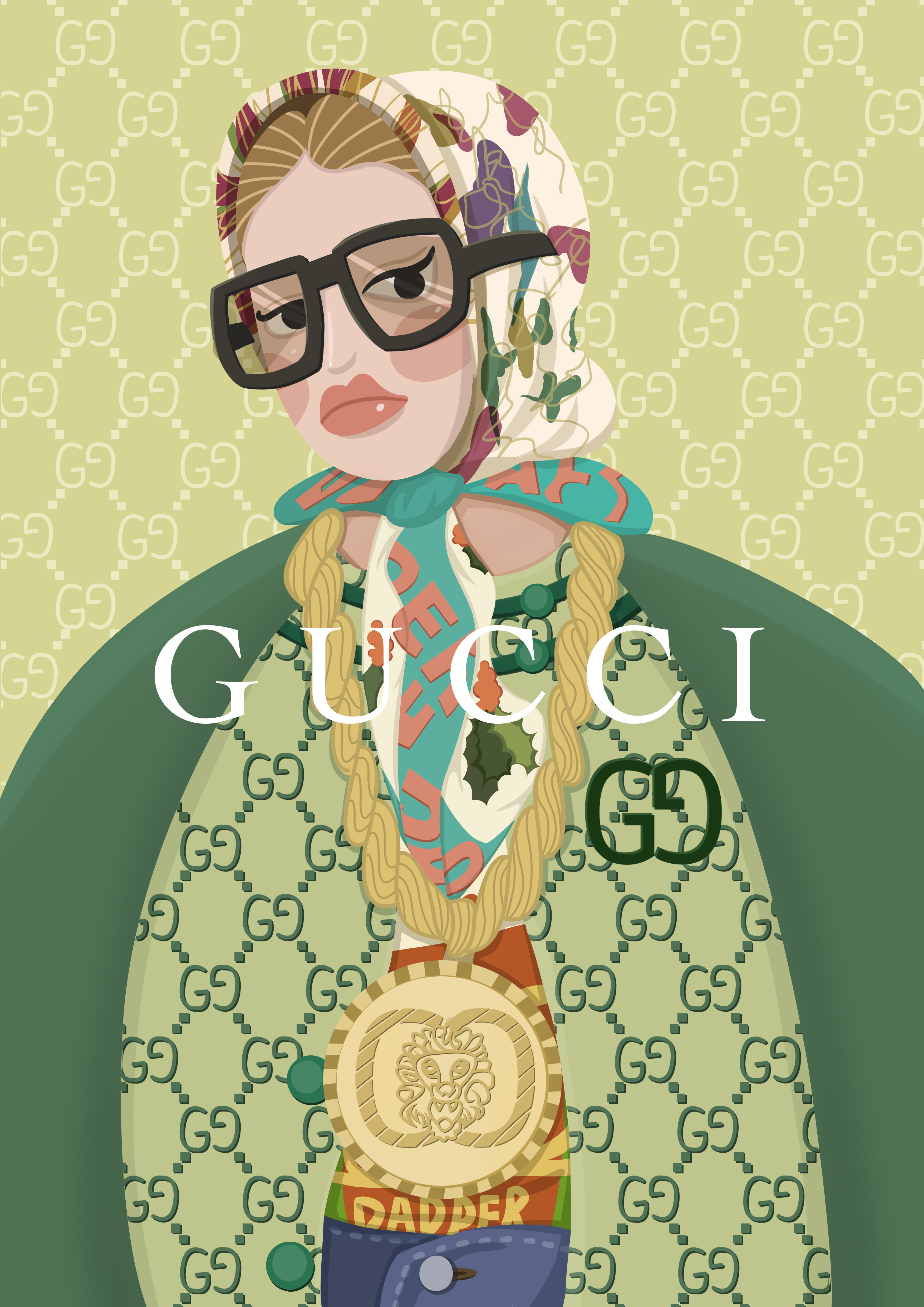 gucci秀场扁平风插画2 图1