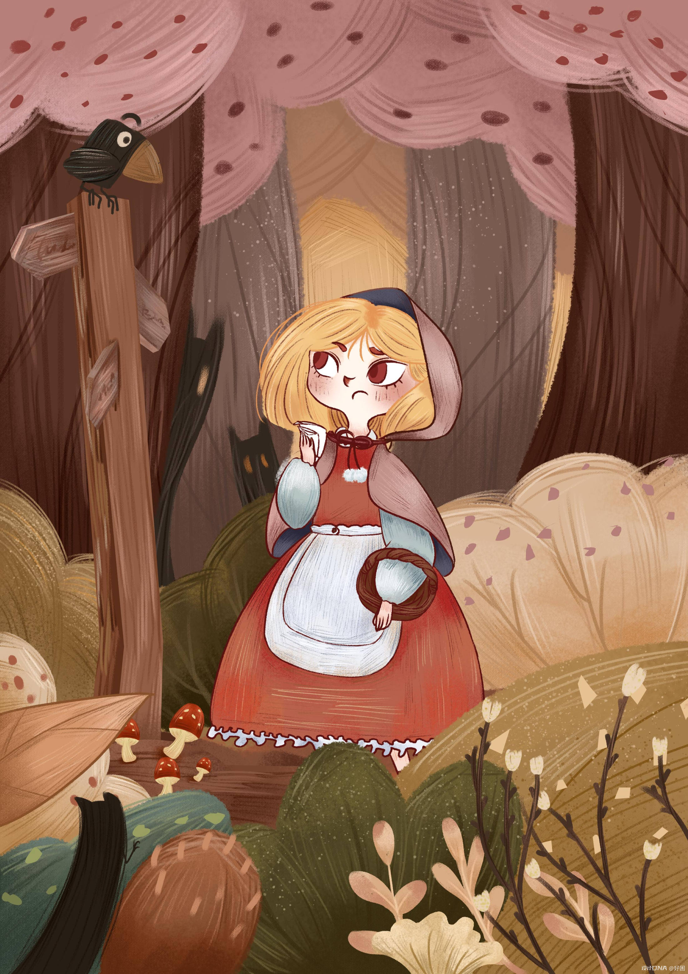 森林里迷路的女孩|插画|绘本|滋儿娃 - 原创作品 - 站酷 (ZCOOL)