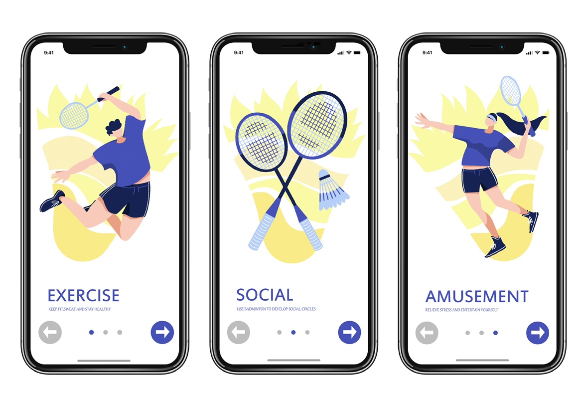 运用APP插画全案设计/羽毛球运动插画 图4