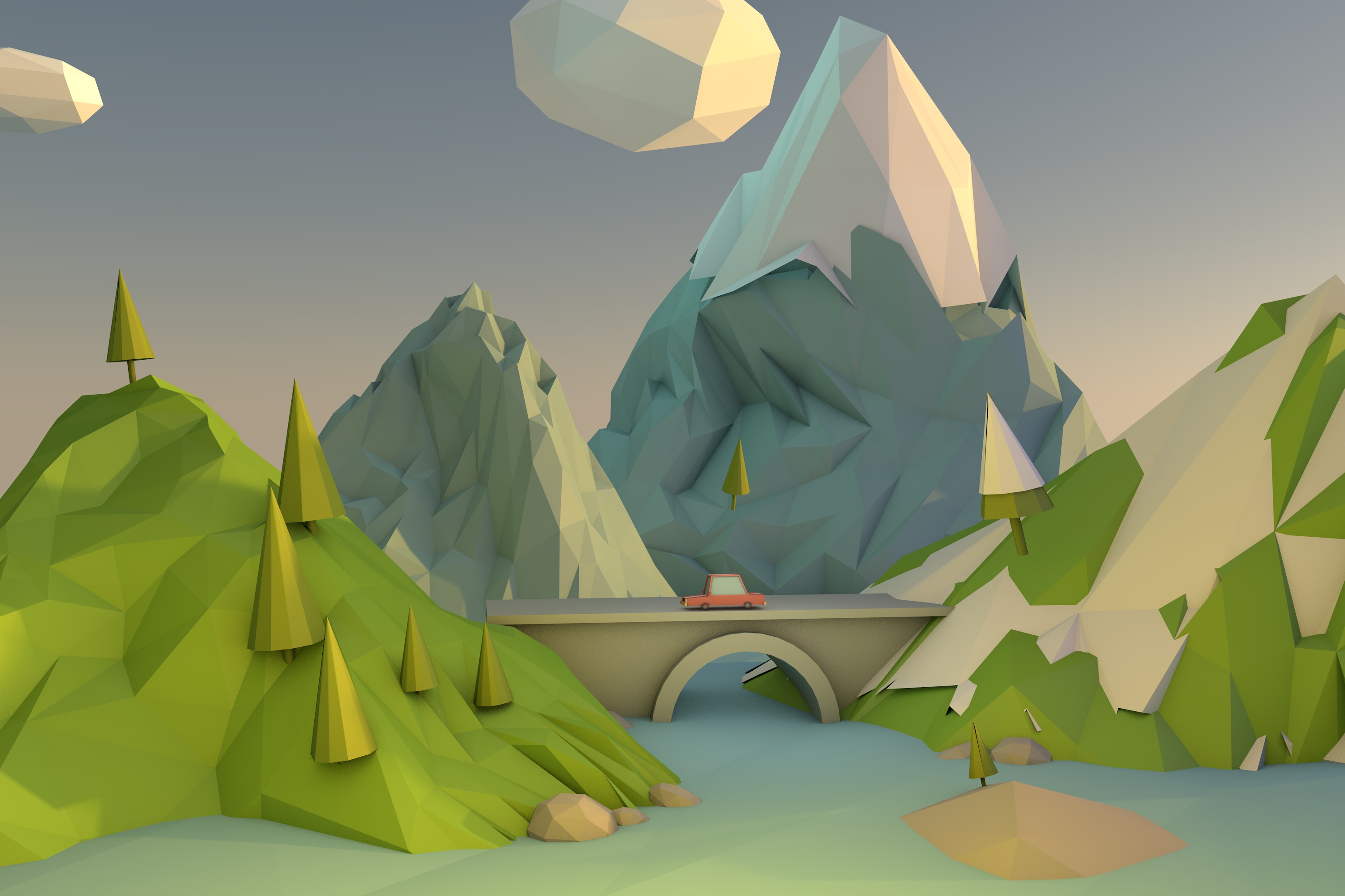 C4D作品  LOW  POLY  风 图1