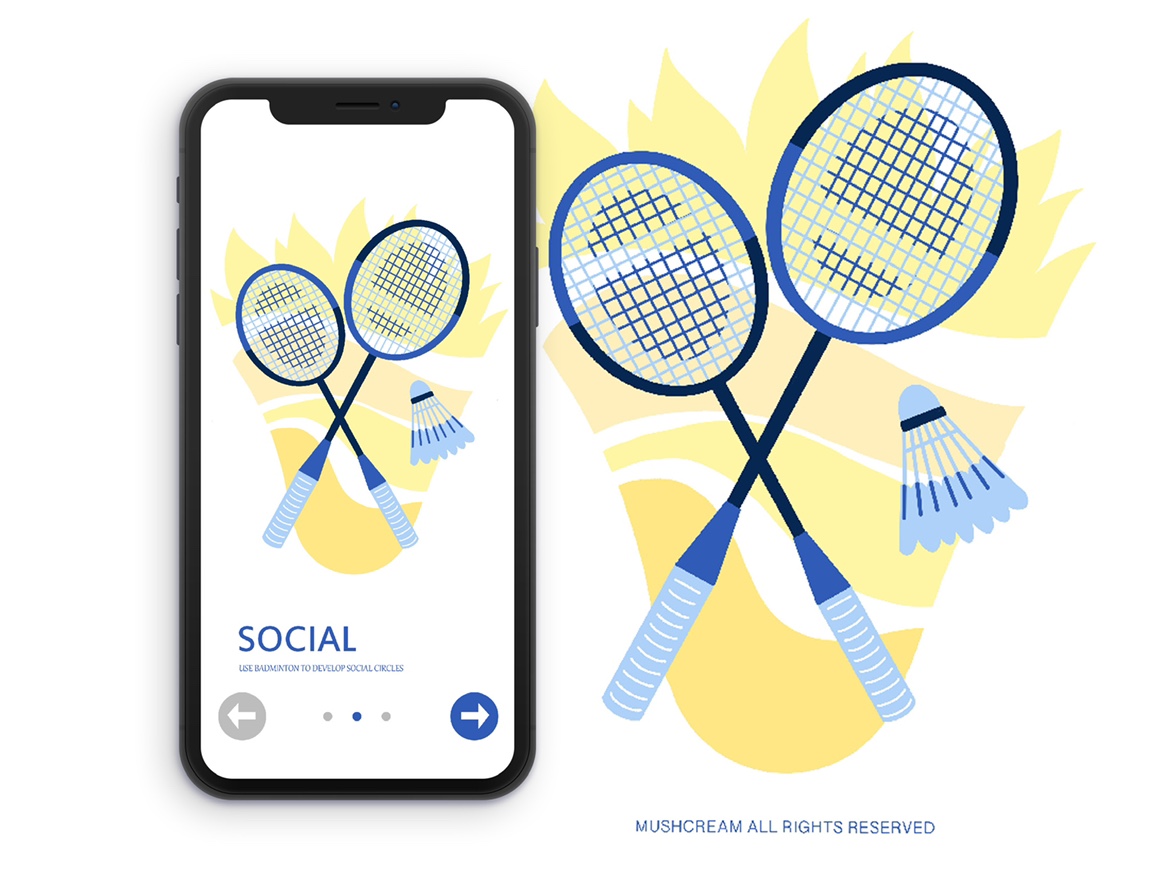 运用APP插画全案设计/羽毛球运动插画 图7