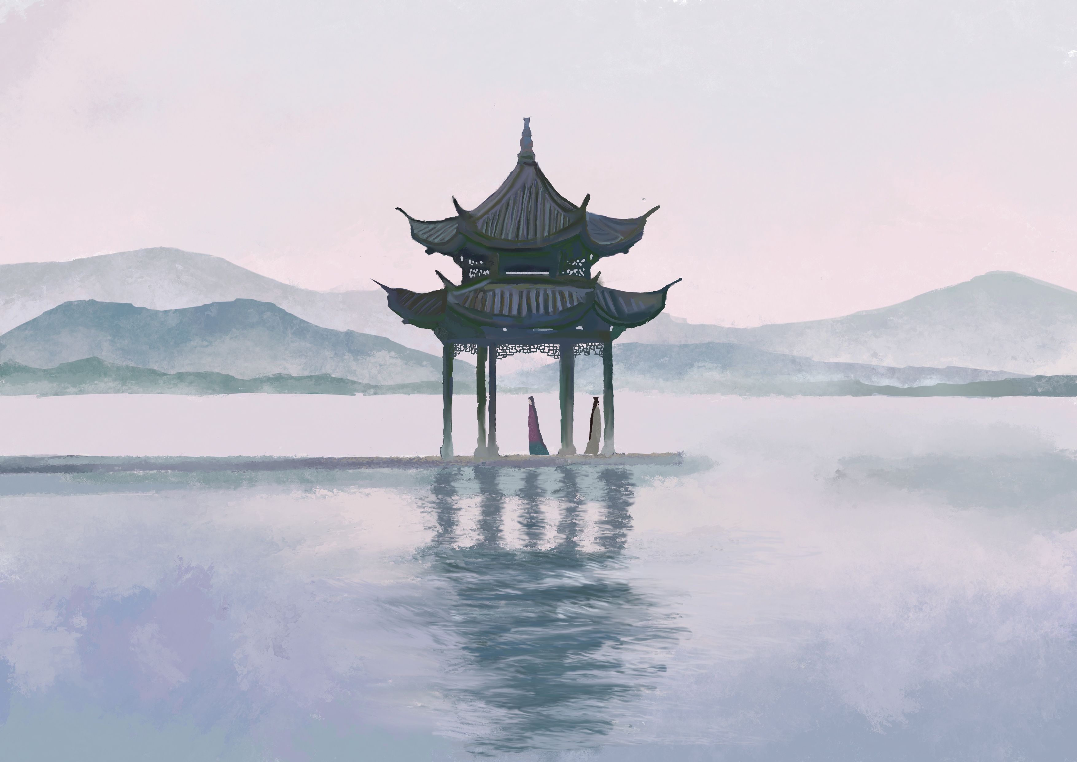 古风半厚涂风景 图6