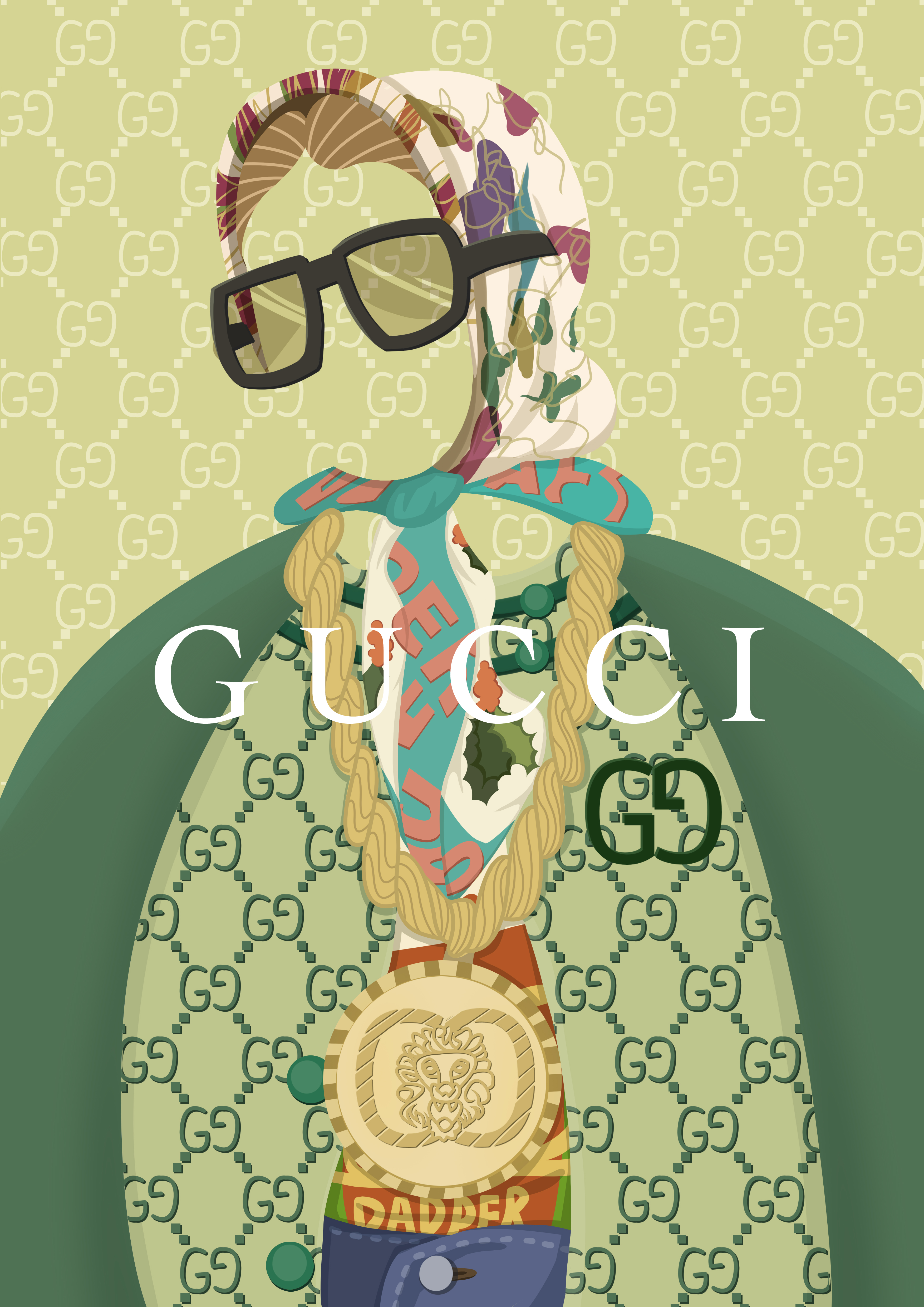 gucci秀场扁平风插画2 图2